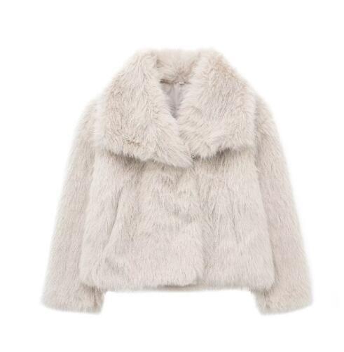 Giacca Donna Pelliccia Ecologica Oversize Corta