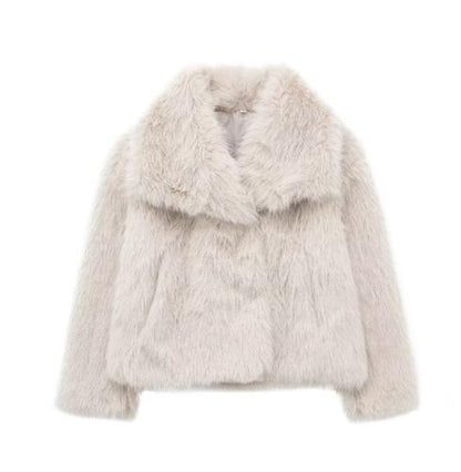 Giacca Donna Pelliccia Ecologica Oversize Corta