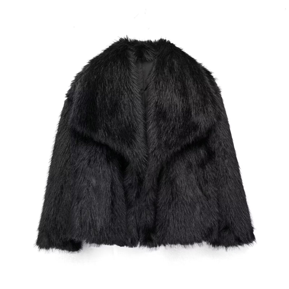 Giacca Donna Pelliccia Ecologica Oversize Corta