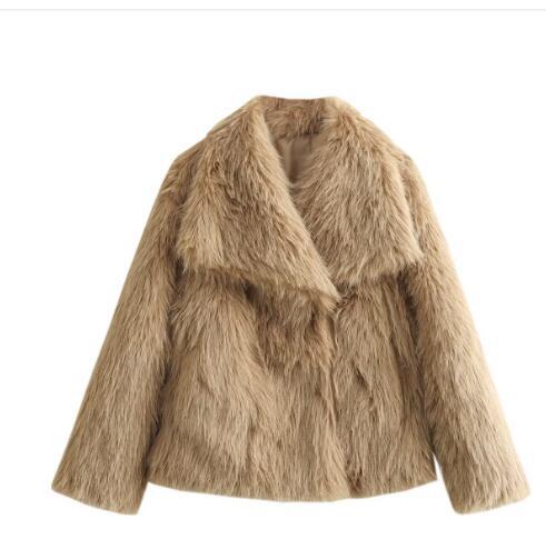 Giacca Donna Pelliccia Ecologica Oversize Corta