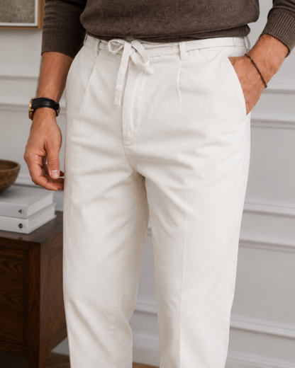 Uomo Pantaloni Estivi Leggerissimi con Vita Elastica