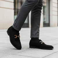 Uomo Scarpe Slip-On in Tessuto con Dettagli Dorati