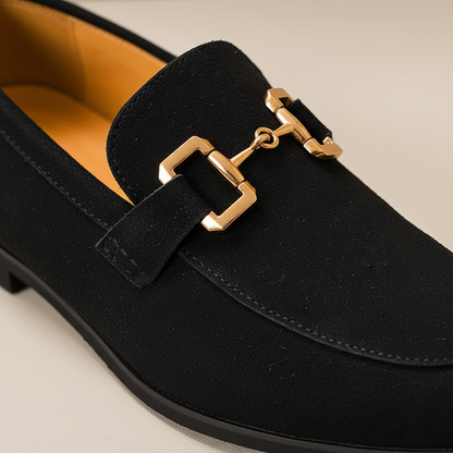 Uomo Scarpe Slip-On in Tessuto con Dettagli Dorati