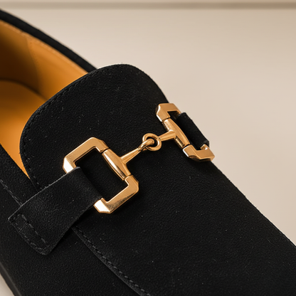 Uomo Scarpe Slip-On in Tessuto con Dettagli Dorati