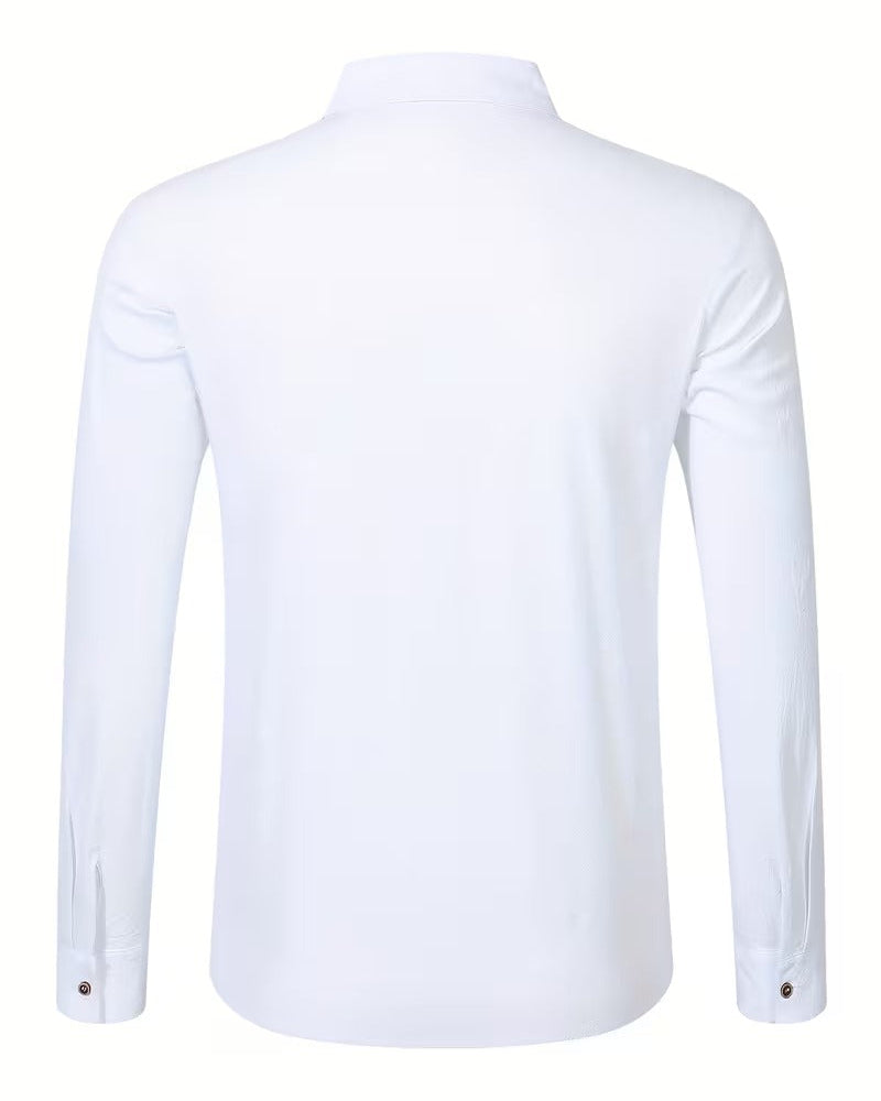 Uomo Vintage Traspirante Lino Camicia Manica Lunga