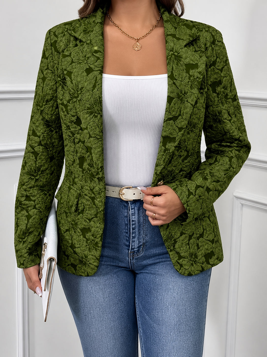 Blazer Donna Aderente Fantasia Paisley Ufficio