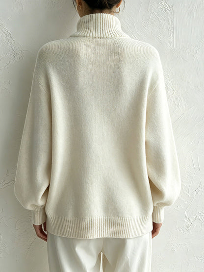Maglione Dolcevita Donna Oversize con Bottoni in Legno