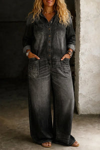 Tuta Intera Donna Jeans Morbida Casual Quotidiana
