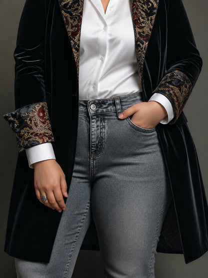 Blazer Donna Lungo Slim Fit Ricamato