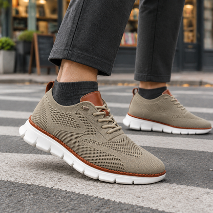 Sneakers Uomo Basse Traforate con Suola Scanalata