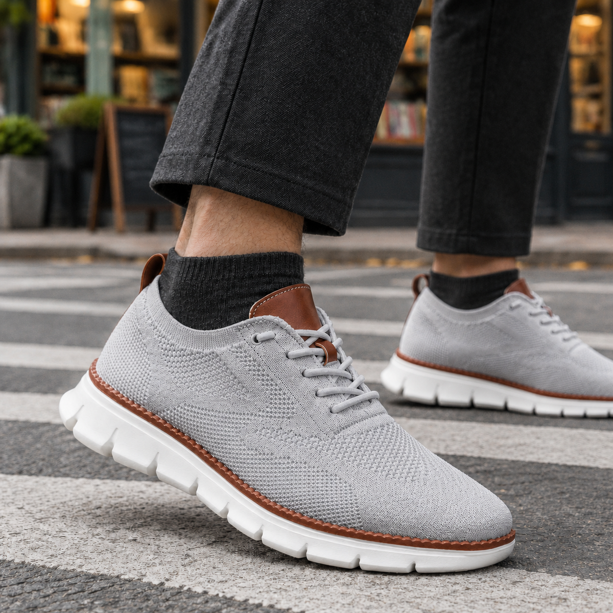 Sneakers Uomo Basse Traforate con Suola Scanalata