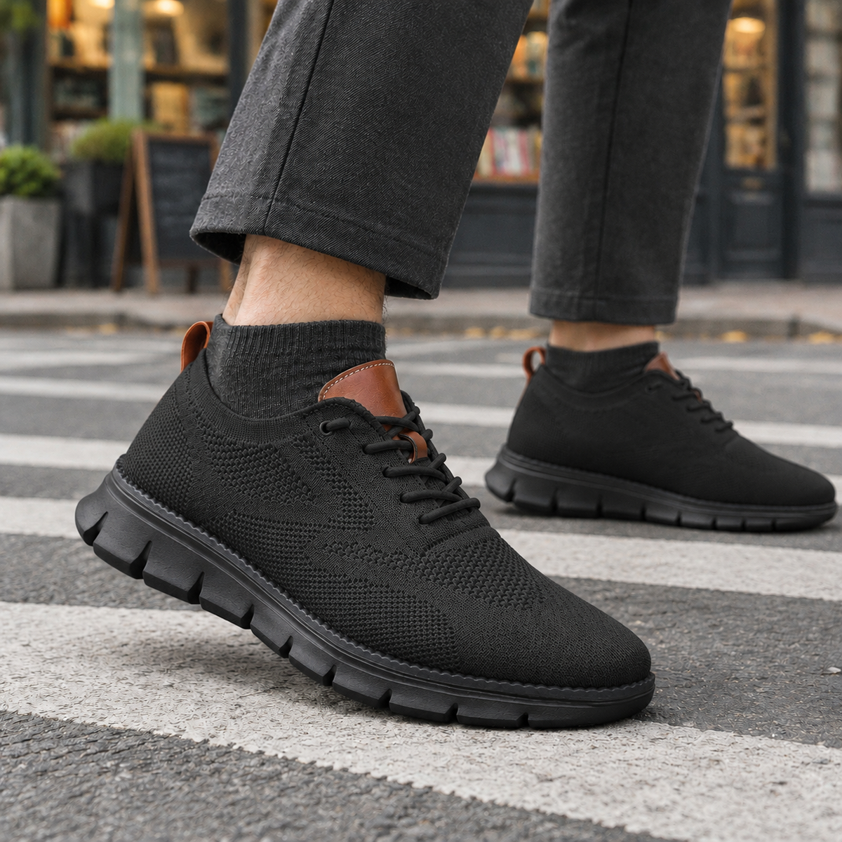 Sneakers Uomo Basse Traforate con Suola Scanalata