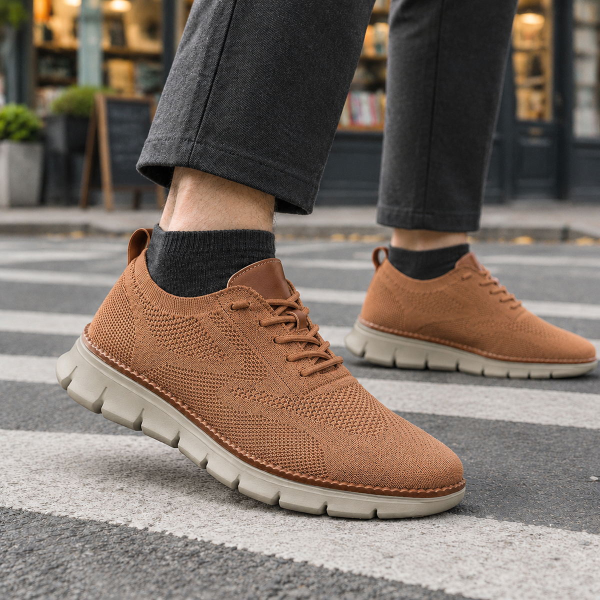 Sneakers Uomo Basse Traforate con Suola Scanalata