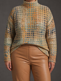 Maglione Dolcevita Donna Oversize Pois Piccoli