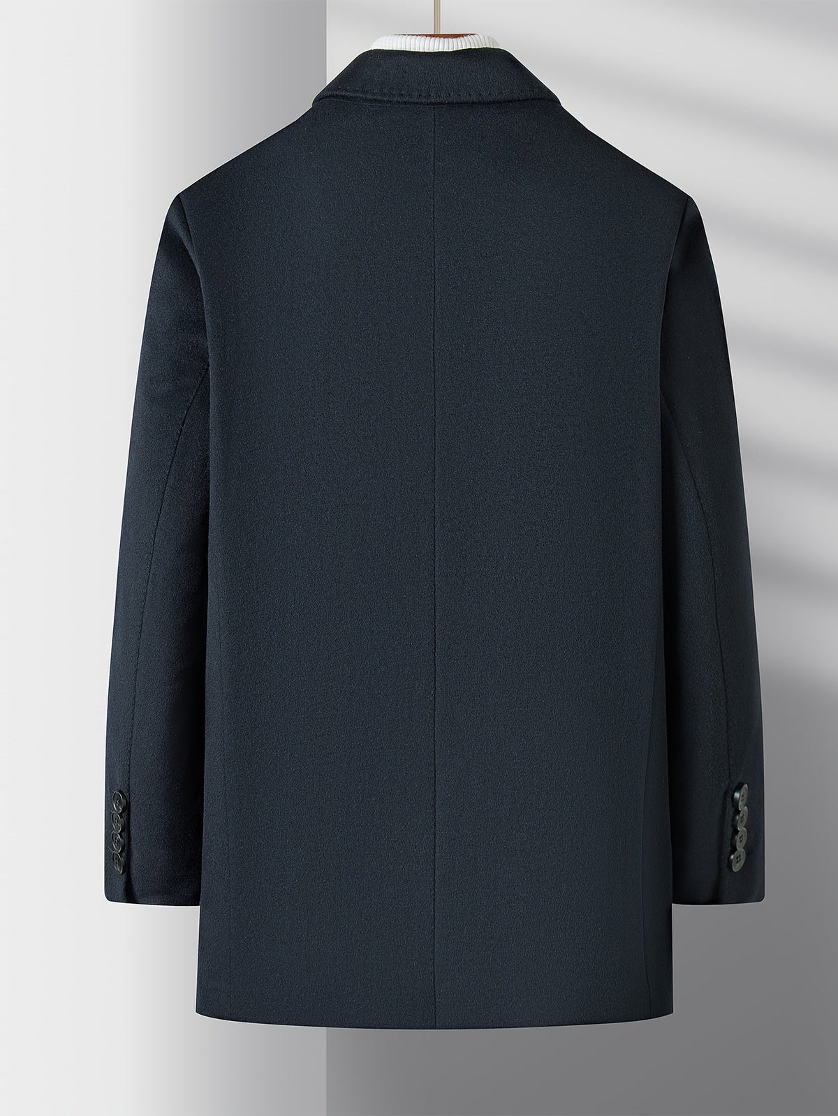 Cappotto Corto Uomo Blu Navy con Tasche Oblique