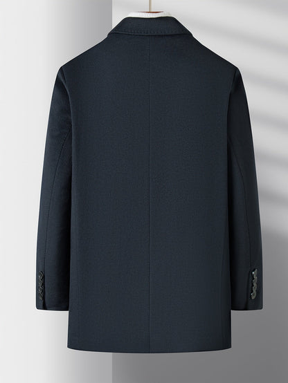 Cappotto Corto Uomo Blu Navy con Tasche Oblique
