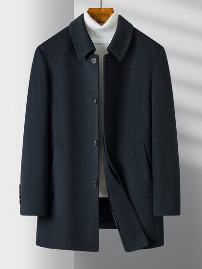 Cappotto Corto Uomo Blu Navy con Tasche Oblique
