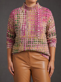 Maglione Dolcevita Donna Oversize a Pois