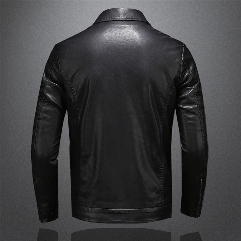Giacca Biker Uomo Nera con Collo alla Coreana