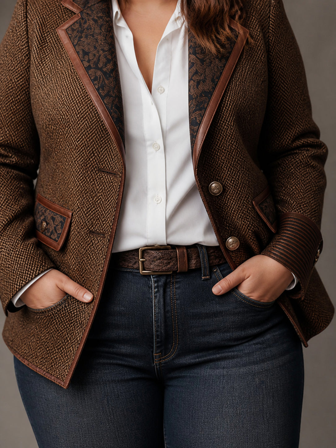 Blazer Donna Spigato con Pannelli Stampati