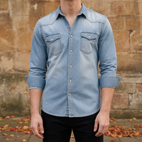Camicia Uomo Manica Lunga con Taschini a Patta