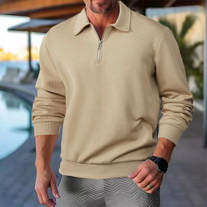 Maglione Uomo Mezza Zip con Colletto Polo