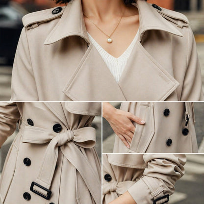 Trench Donna Oversize Doppiopetto con Cintura