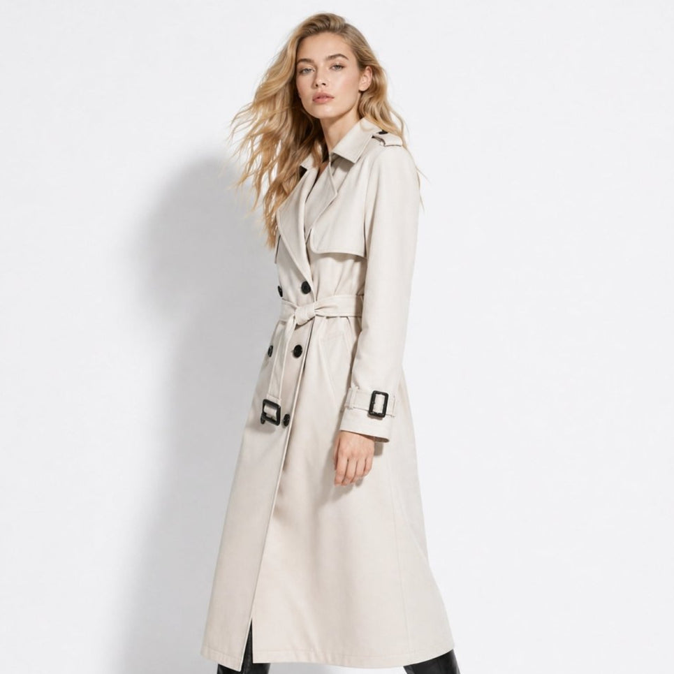 Trench Donna Oversize Doppiopetto con Cintura