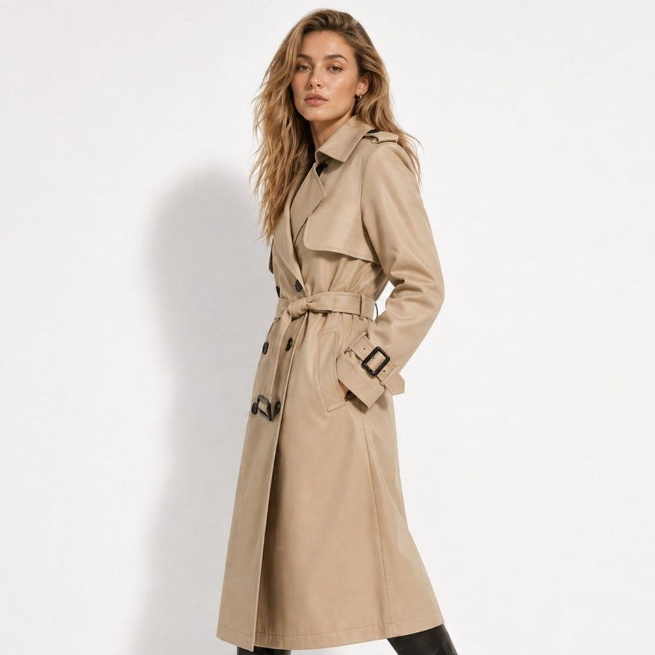 Trench Donna Oversize Doppiopetto con Cintura