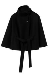 Cappotto Mantella Donna con Cintura Collo Alto