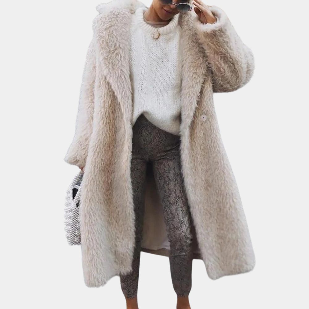 Cappotto Teddy Donna Lungo Aperto Vestibilità Morbida