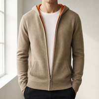 Felpa Uomo con Cappuccio e Zip Tasche Laterali