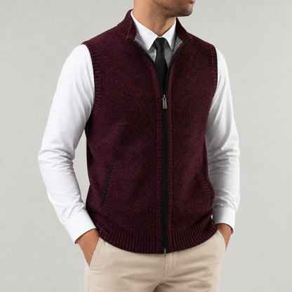 Gilet Uomo Smanicato con Zip e Collo Alto