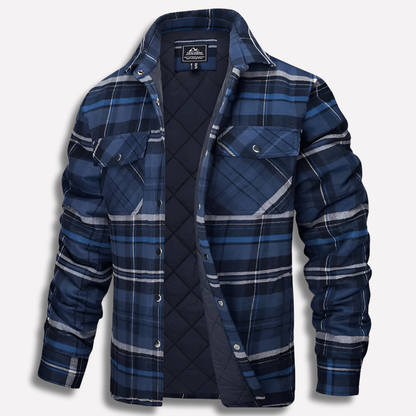 Giacca Camicia Uomo in Flanella a Quadri Trapuntata