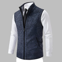 Gilet in Maglia Uomo Zip Intera Collo Alto