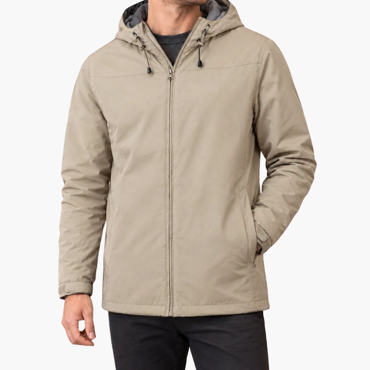 Giubbotto Uomo con Cappuccio e Zip Coulisse