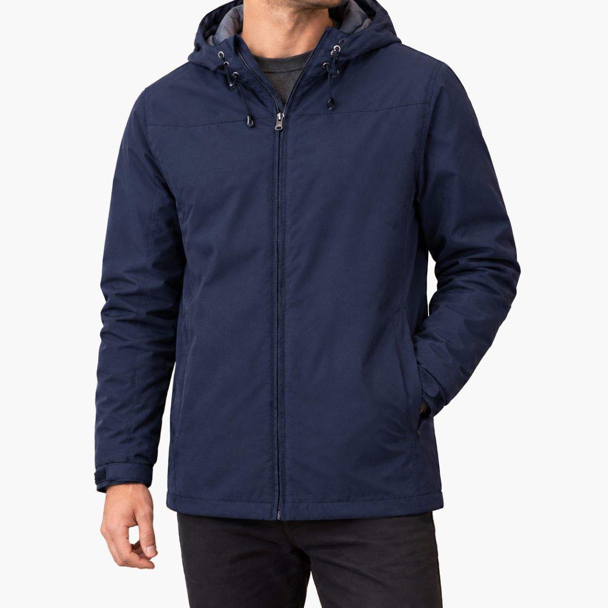 Giubbotto Uomo con Cappuccio e Zip Coulisse