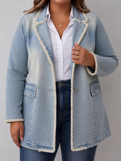 Blazer Donna Oversize con Bordi Grezzi