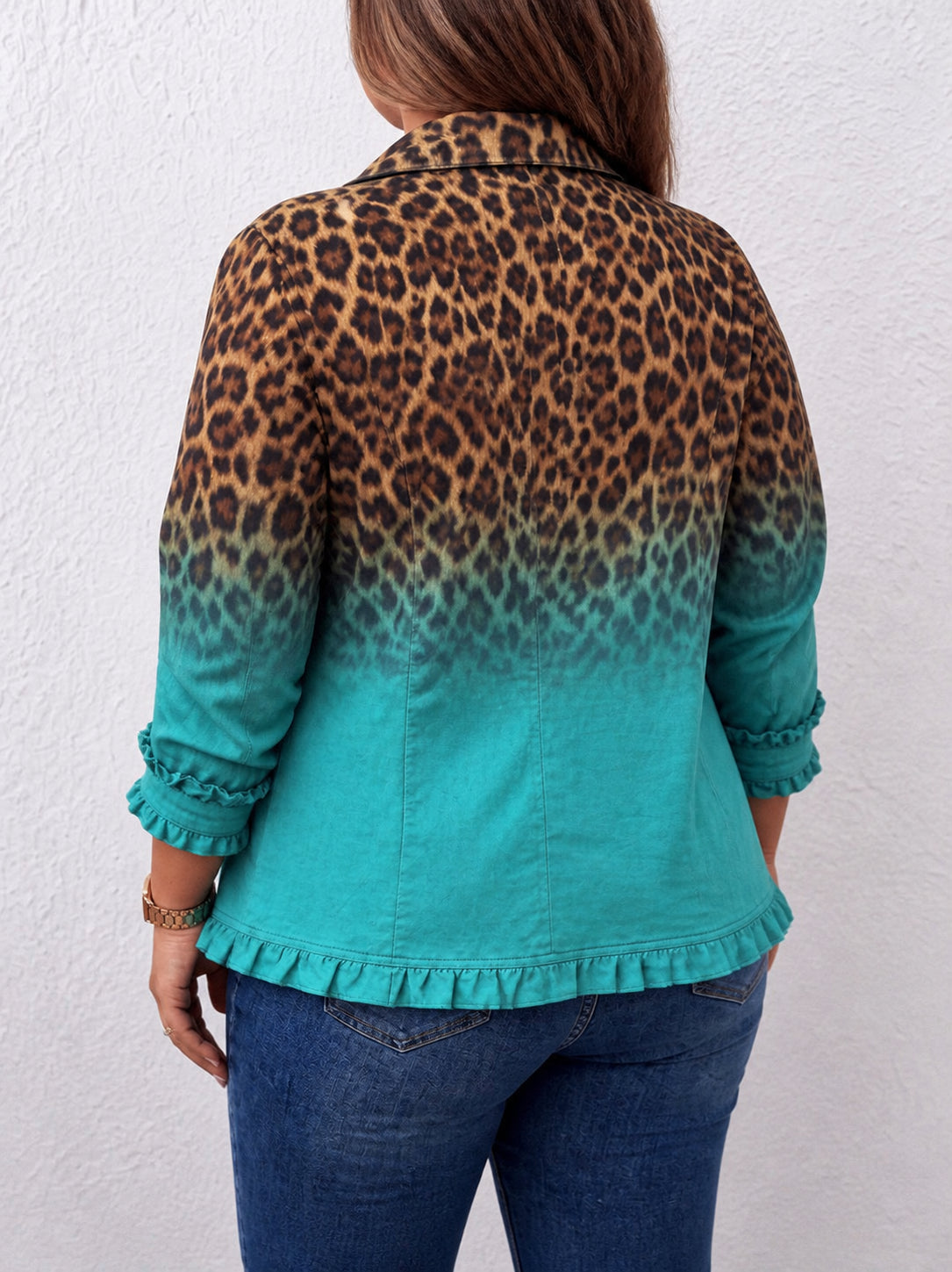 Blazer Donna Doppiopetto Fantasia Leopardo Balze