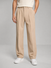 Pantaloni Uomo Dritti con Pinces e Passanti