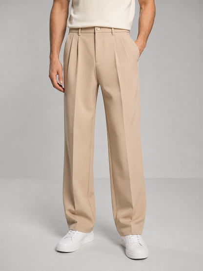 Pantaloni Uomo Dritti con Pinces e Passanti