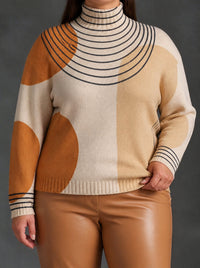 Maglione Dolcevita Donna Oversize Color Block