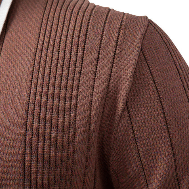Maglione Polo Uomo con Colletto a Contrasto