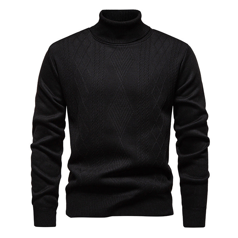 Maglione Collo Alto Uomo con Trecce Geometriche