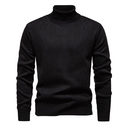 Maglione Collo Alto Uomo con Trecce Geometriche