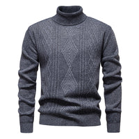 Maglione Collo Alto Uomo con Trecce Geometriche