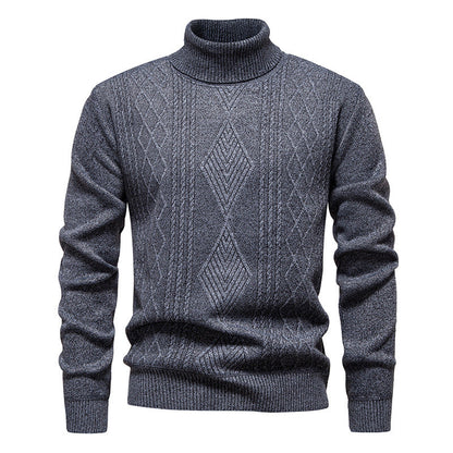 Maglione Collo Alto Uomo con Trecce Geometriche