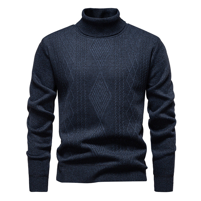 Maglione Collo Alto Uomo con Trecce Geometriche
