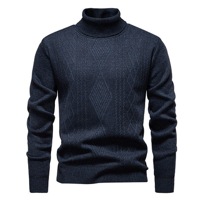 Maglione Collo Alto Uomo con Trecce Geometriche