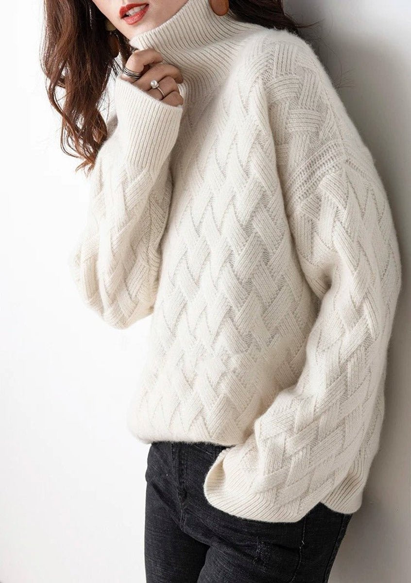 Maglione Dolcevita Donna Oversize a Trecce